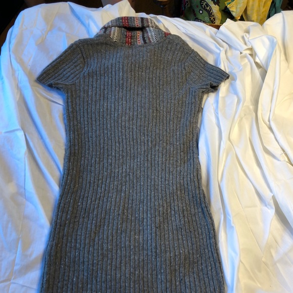 Gray cable-knit tunic fair isle pockets tunic - Picture 6 of 6